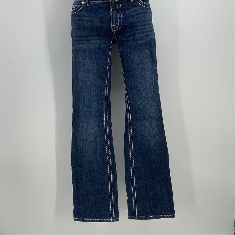 Paisley Sky Straight Leg Jeans with Flap Pockets | Size 4 - Picture 4 of 12